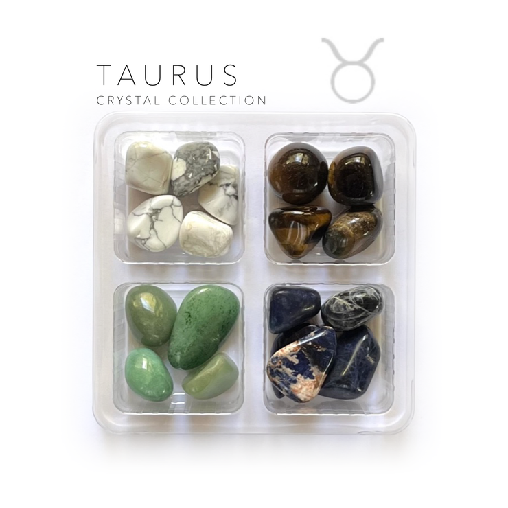 Taurus Zodiac Rox Box - jumbo Crystals and Stones gift set - Leopard Frog