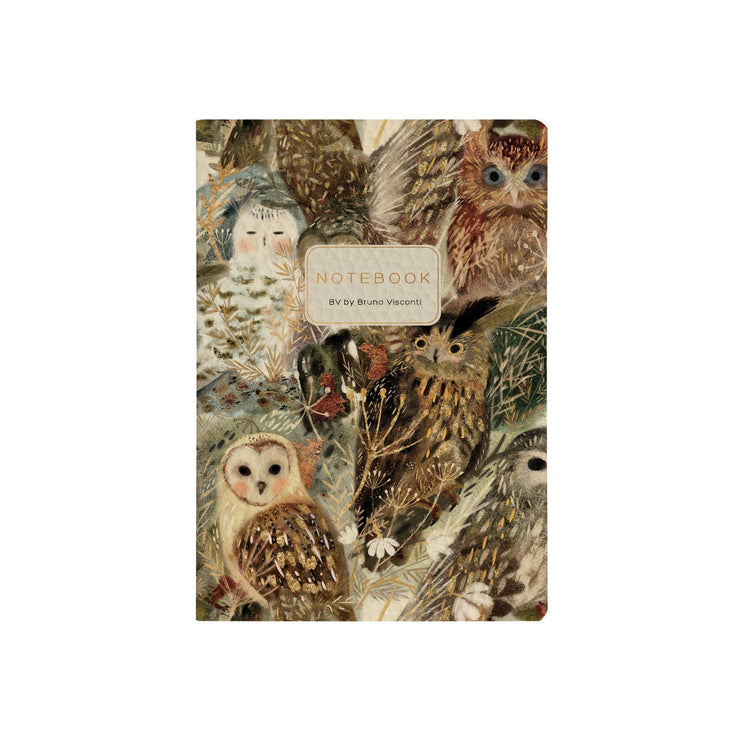 Vegan Leather A6 Passport Notebook - Owls 