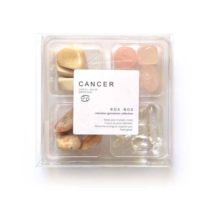 Cancer Zodiac Rox Box - jumbo set - crystals and stones - Leopard Frog