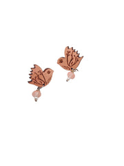 Bird Stud Earrings, Spring Bird Earrings, Jewelry for Artistic People - Leopard Frog