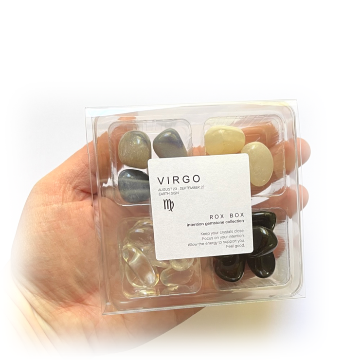 Virgo Zodiac - jumbo  Crystals and Stones gift set - Leopard Frog