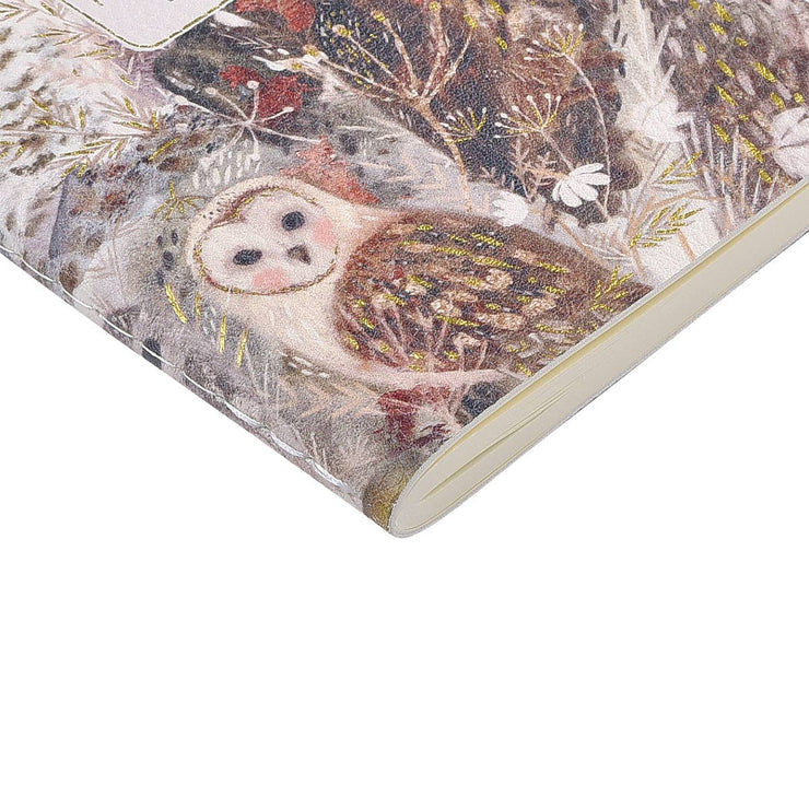 Vegan Leather A6 Passport Notebook - Owls 