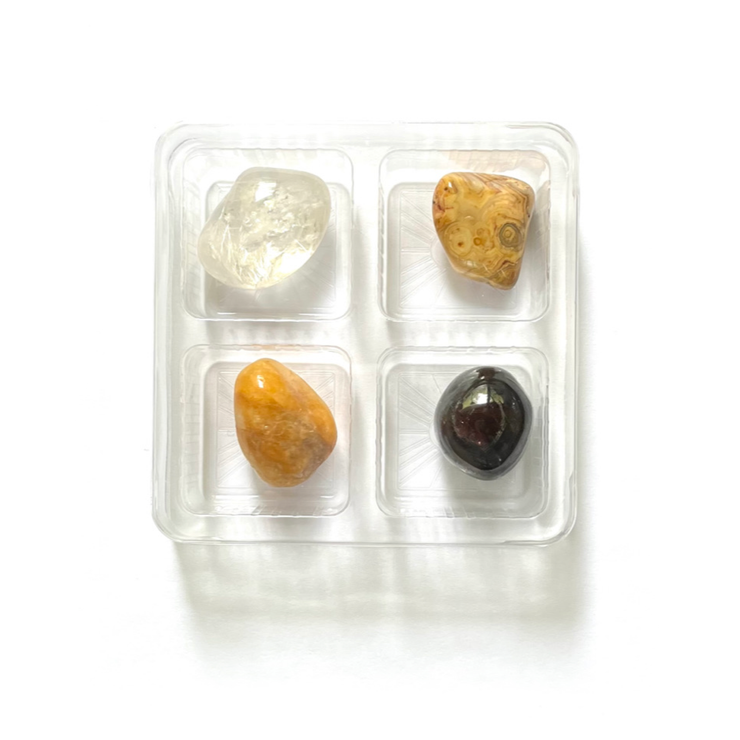 Aries Zodiac Rox Box - jumbo 4 pack- crystals and stone gift - Leopard Frog