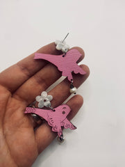 Pink Bird Tattoo, Lightweight, Hypoallergenic, Made in Vermont