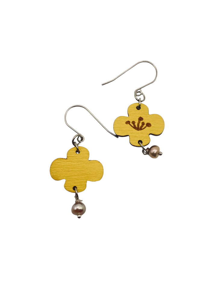 Buttercup Flower Earrings, Lightweight, Hypoallergenic, Made in Vermont