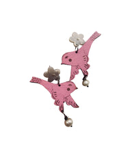 Pink Bird Tattoo, Lightweight, Hypoallergenic, Made in Vermont