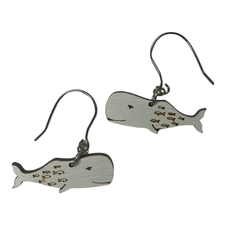 hoop whale handmade earrings