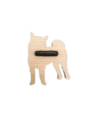 Wooden Shiba Inu Pin Brooch