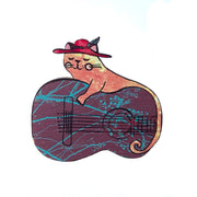 Guitar Cat Brooch - Leopard Frog