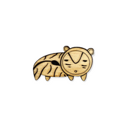 Small Wooden Tiger Pin, Lunar Horoscope Gift - Leopard Frog
