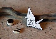 Origami Crane Brooch - Leopard Frog