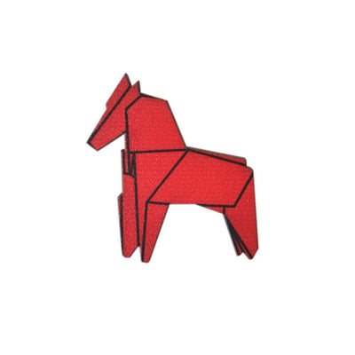 Red Horse Origami Pin - Leopard Frog